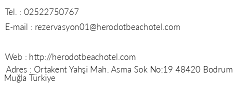 Herodot Beach Otel telefon numaralar, faks, e-mail, posta adresi ve iletiim bilgileri